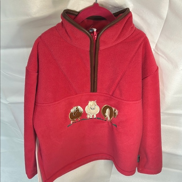 Pink Fleece Hoodie with Animal Embroidery - Picture 6 of 7